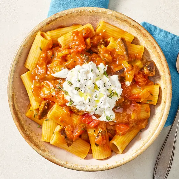 Pasta alla norma et burrata