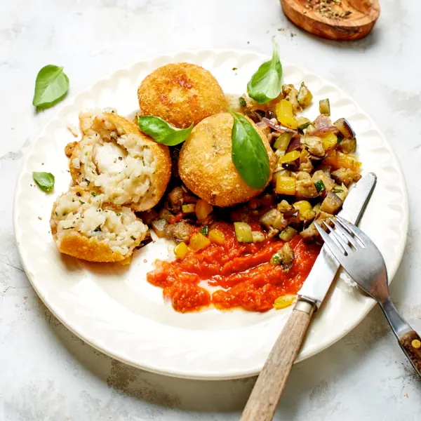 Arancini à la ratatouille et sauce tomate