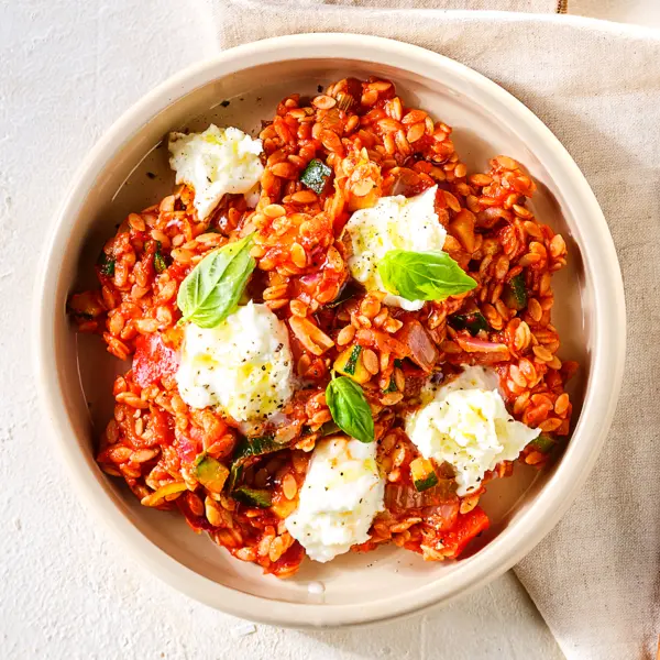 Orzo à la tomate & mozzarella