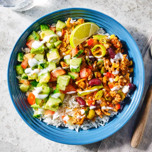Bol tex-mex au poulet haché