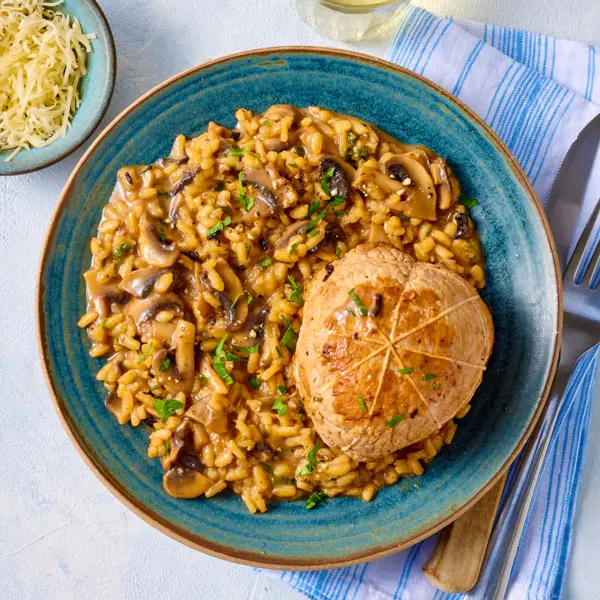 Paupiette de veau et risotto aux champignons
