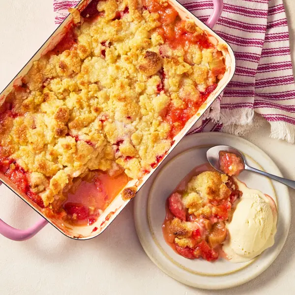 Crumble fraise rhubarbe