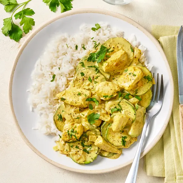 Poulet curry aux courgettes