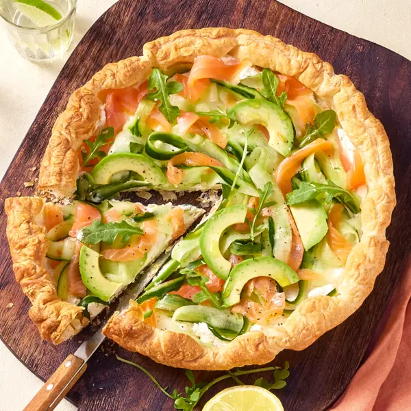 Tarte fraîche saumon, concombre & avocat