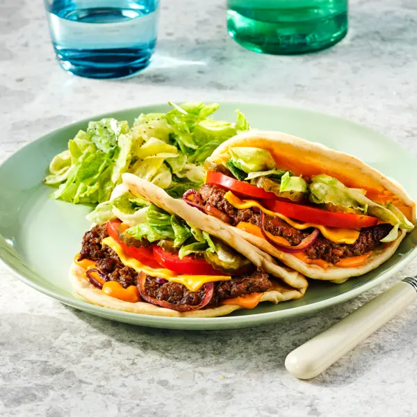 Flatbread smash-cheeseburger