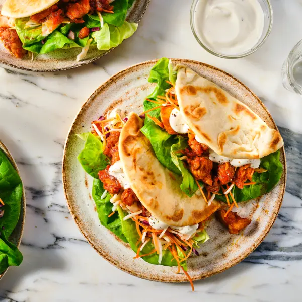 Flatbreads au poulet et à la sauce harissa