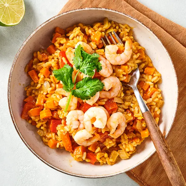 Risotto de crevettes au curry
