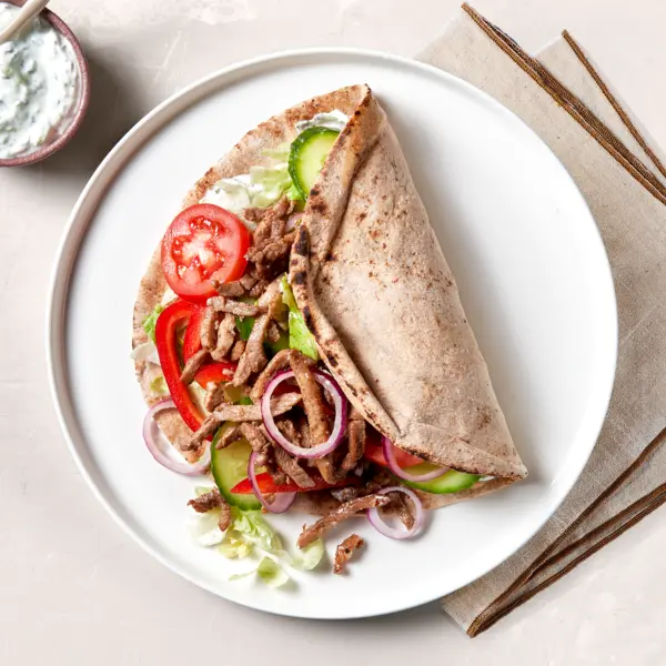 Pita au shawarma de poulet & tzatziki