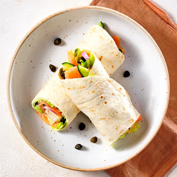 Wraps au saumon et fromage aux herbes
