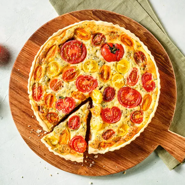 Quiche aux tomates colorées