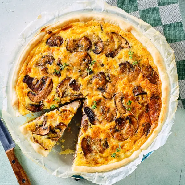 Quiche aux champignons et gruyère