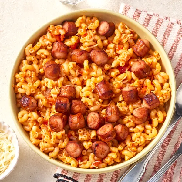 Coquillettes & knacki grillées