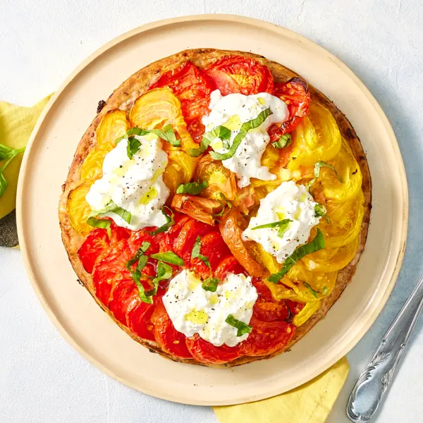 Tarte aux tomates et burrata