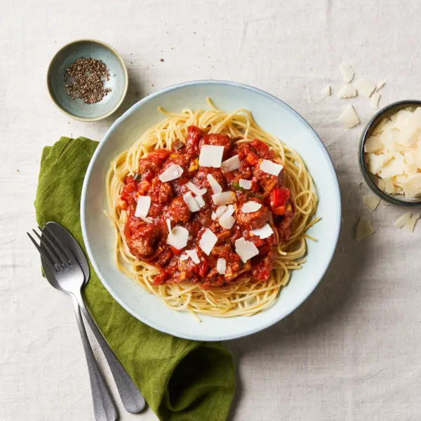 Spaghetti bolognaise à la saucisse