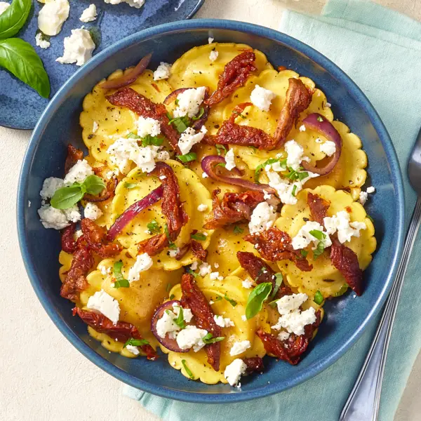 Raviolis de potimarron à la grecque