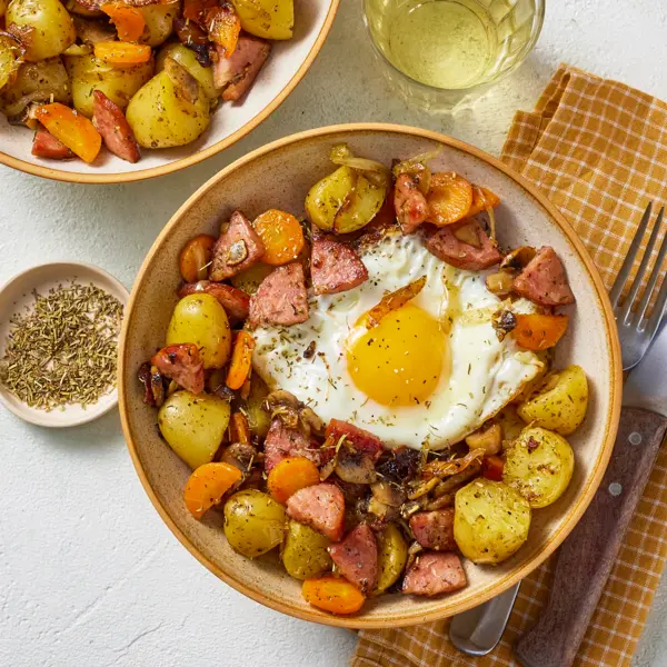 Pommes de terre paysannes à la saucisse de morteau