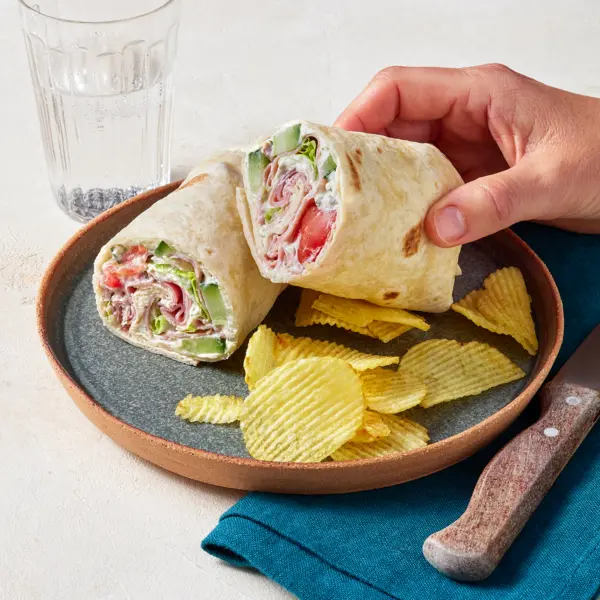 Wrap jambon Boursin et crudités