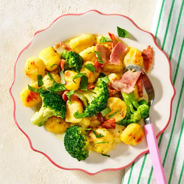 Gnocchi aux brocolis & au jambon