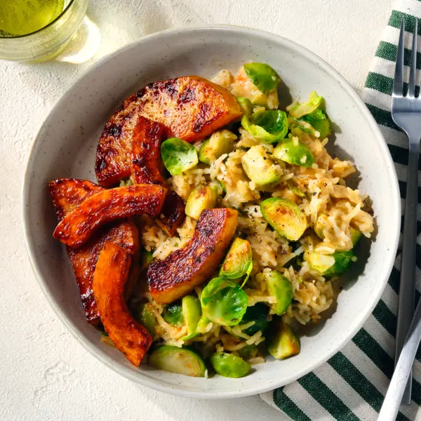 Risotto rapide avec courge rôtie