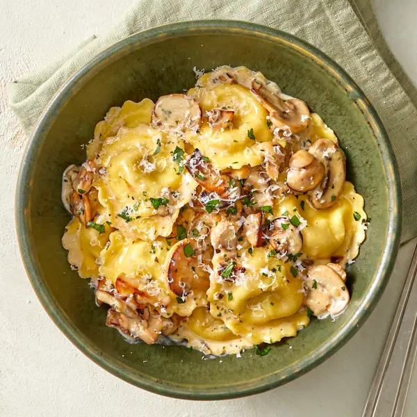 Raviolis sauce aux champignons