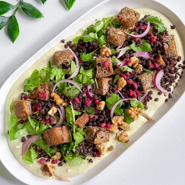 Salade de lentilles croustillantes