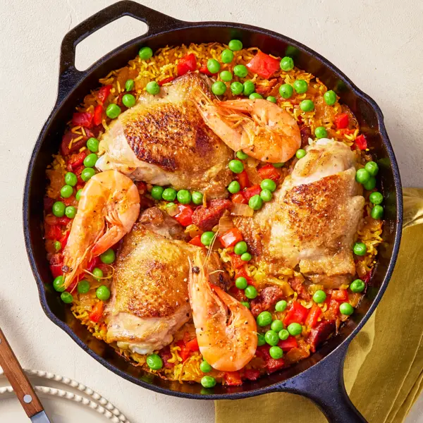 Paëlla au chorizo, poulet & crevette