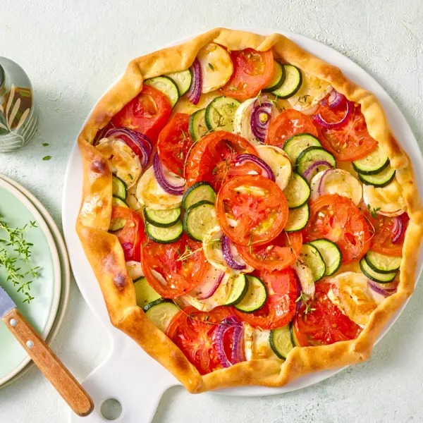 Tarte à la tomate façon tian courgette et chèvre