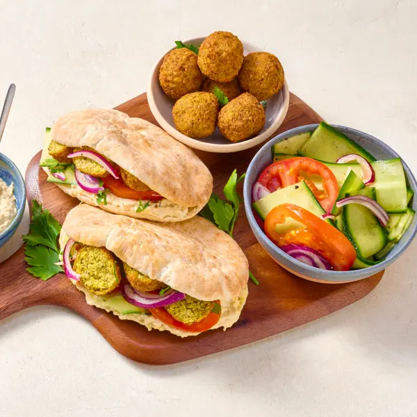 Pita falafel houmous et crudités