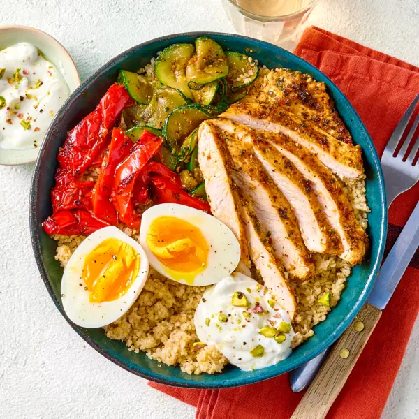 Bowl protéiné à la dinde saveurs orientales