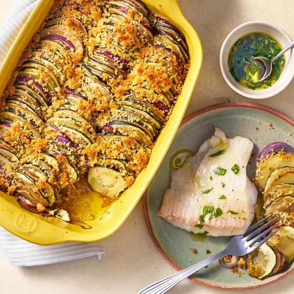 Poisson & tian de courgettes