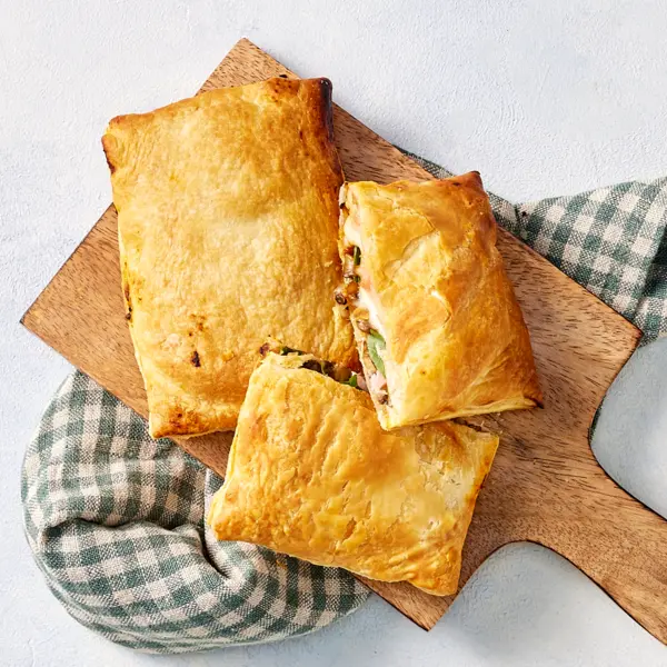 Friands jambon, champignons et salade