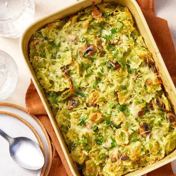 Gratin de ravioles aux champignons
