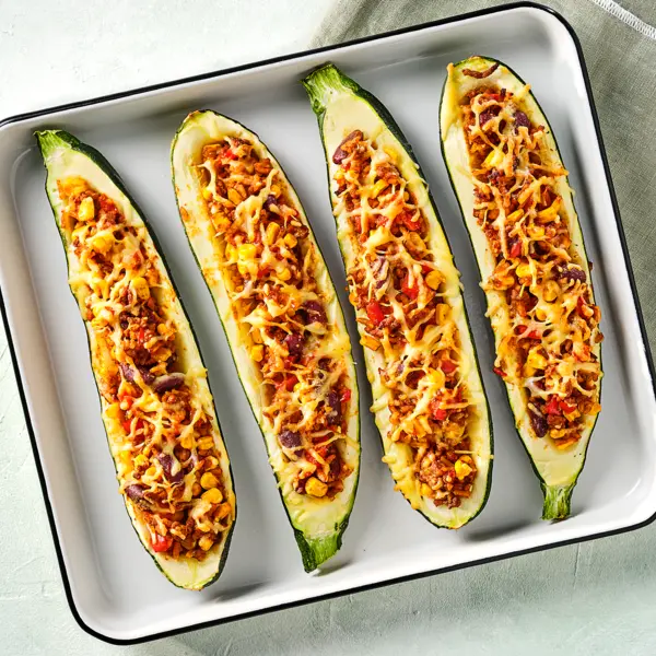 Courgettes farcies à la mexicaine