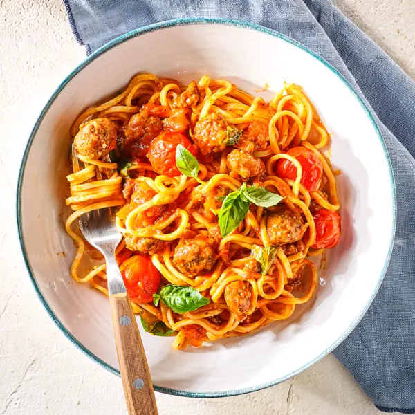 Spaghettis aux boulettes de viande