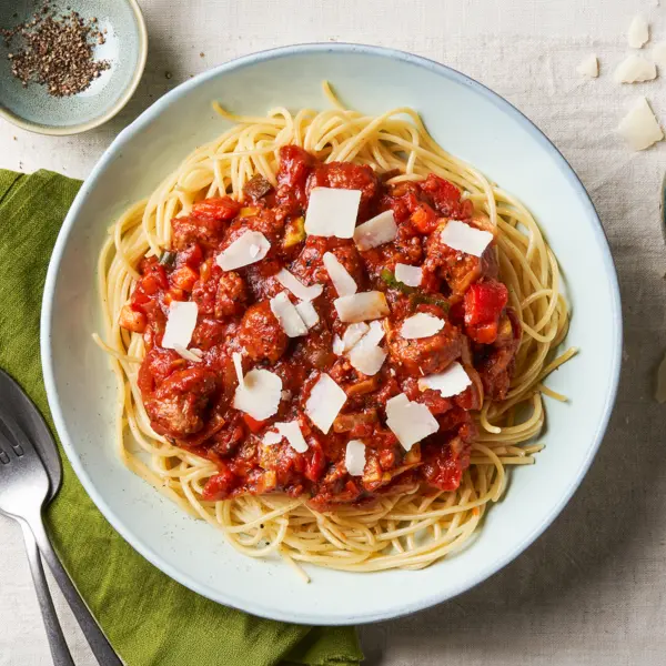 Spaghetti bolognaise à la saucisse