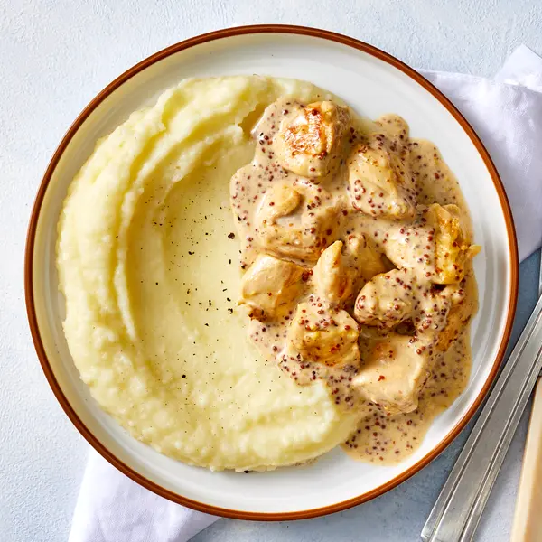 Poulet sauce moutarde et purée