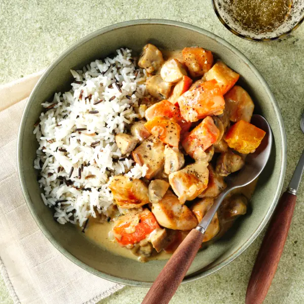 Goulasch crémeux au potimarron avec poulet