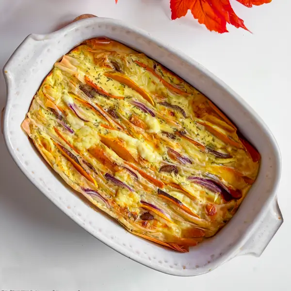 Tarte croustillante aux légumes d'automne & à la tomme