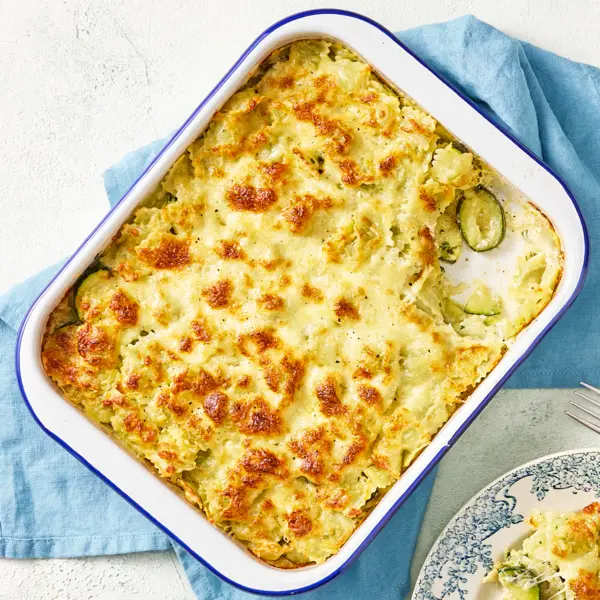 Gratin de ravioles aux courgettes & comté