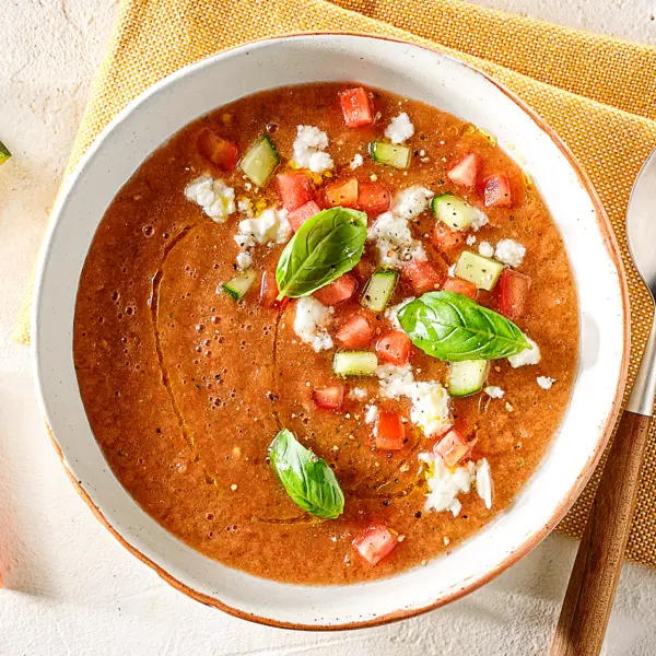 Gazpacho à la pastèque et feta