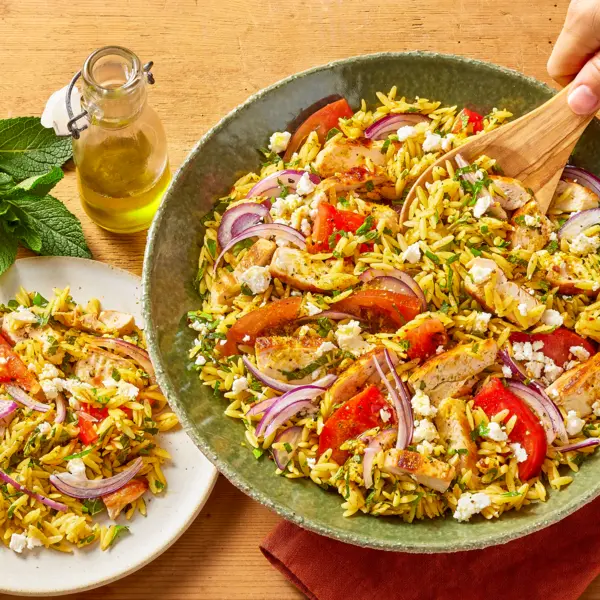 Taboulé d'orzo et poulet à l'orientale