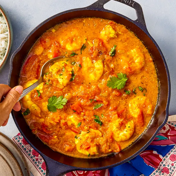 Crevettes vindaloo & riz blanc