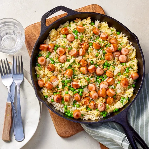 Riz sauté aux knackis