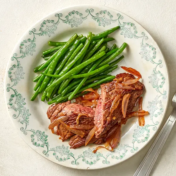 Bavette à l'échalote & haricots verts