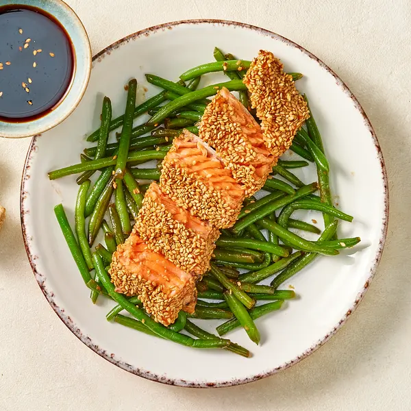 Saumon en croute & haricots verts