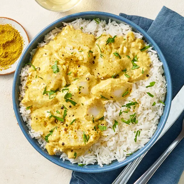 Curry de cabillaud et riz
