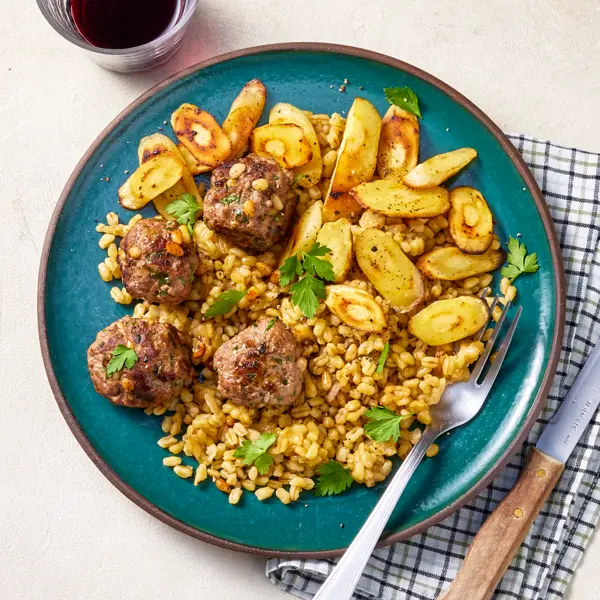 Boulettes de bœuf, panais & blé