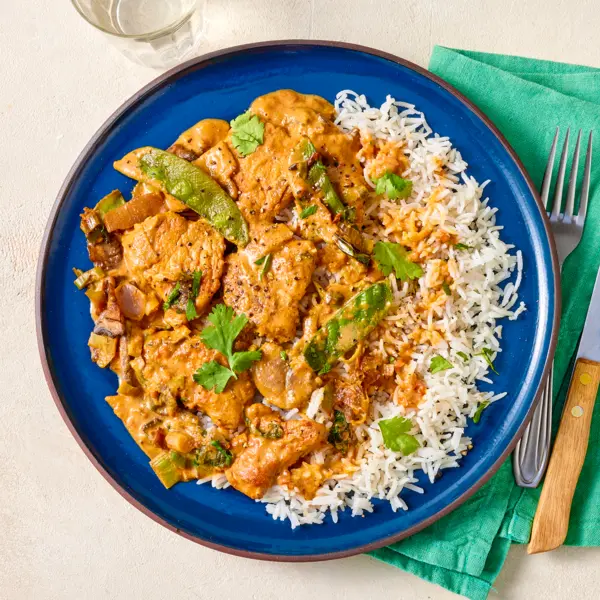Porc à la sauce cacahuète et légumes asiatiques