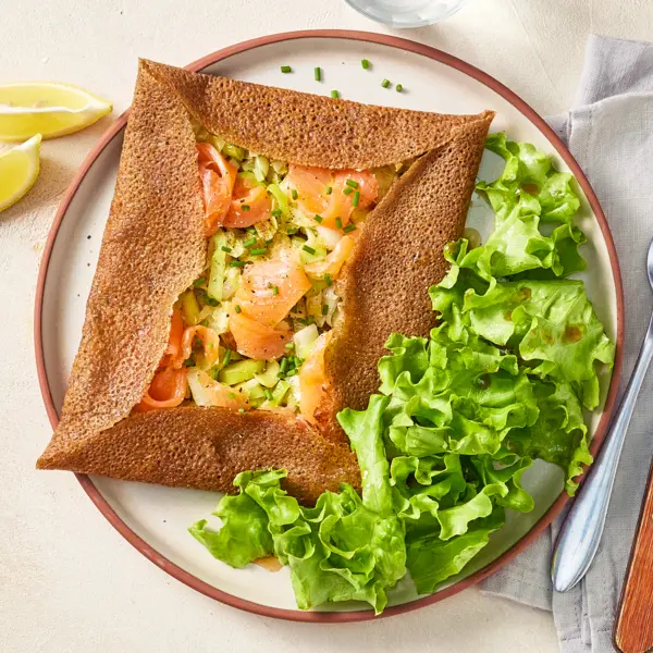 Galette de saumon fumé & poireaux