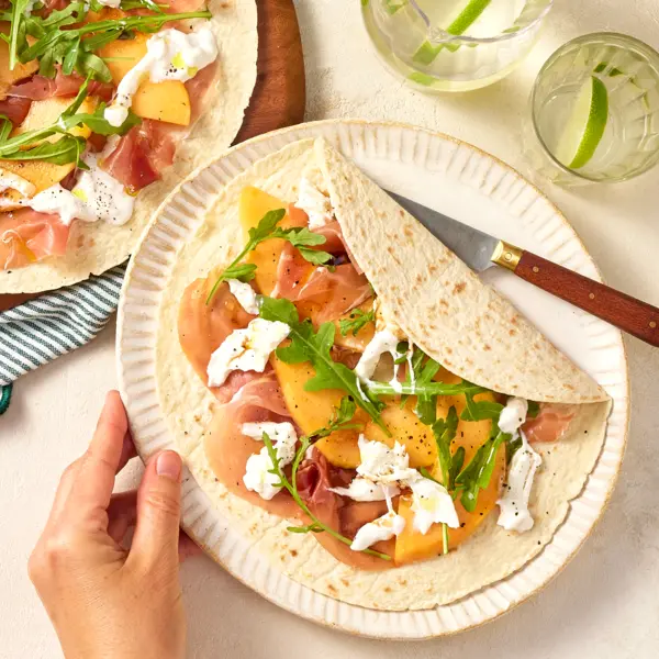 Piadine au jambon de Parme & melon